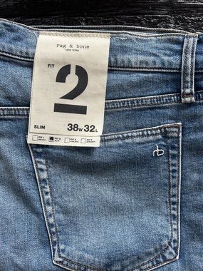 rag & bone Men’s Light Blue Slim Fit Jeans fit 2 38/32